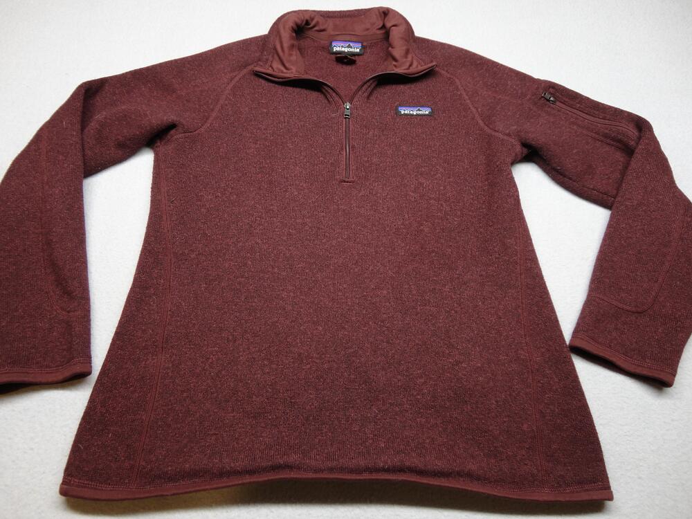 Patagonia Sweater Womens Large Red Better Sweater 1/4 Zip Fleece Pullover